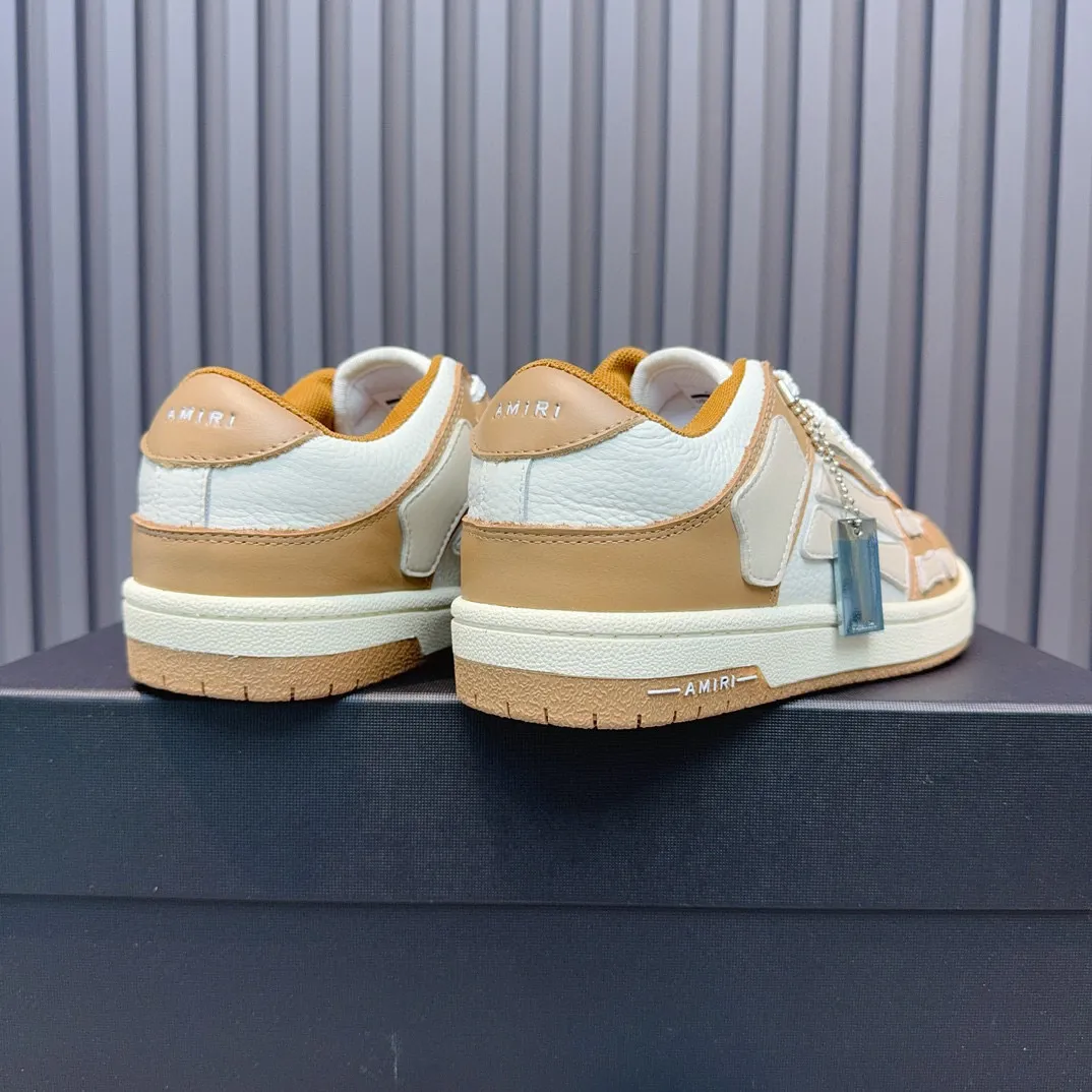 Men's men's shoes 💰600 AMIRI high street sneakers with bone sports shoes, toe layer cowhide upper, upper side bones, hand-stitched, good three-dimensional effect, customized metal LOGO, size 38-45 46